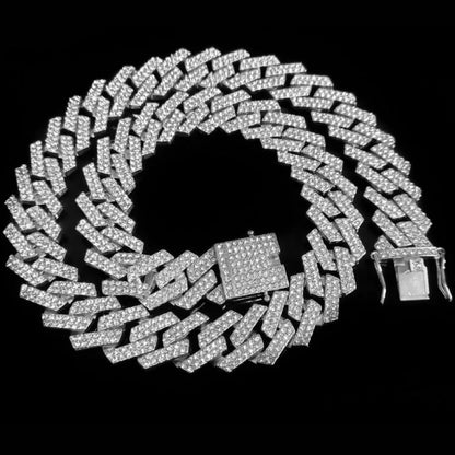 20MM Iced Out Cuban Link Chain Set For Men