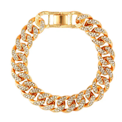 New Luxury 12mm Iced Out Cuban Link Bracelet For Women