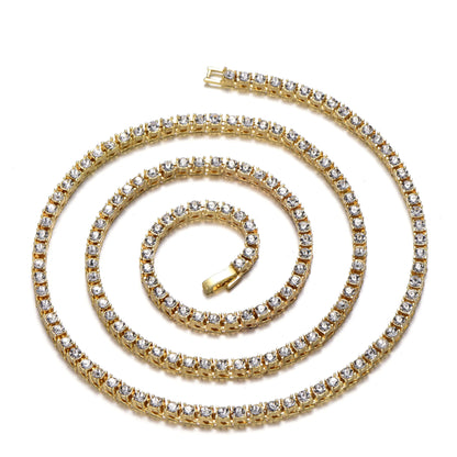 New Classical 4MM Tennis Chain Iced Out Necklace For Men
