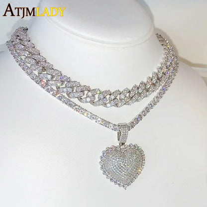 Women's Iced Heart Necklace