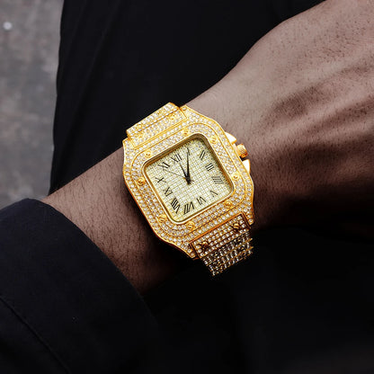 2025 Full Iced Out Watch And Bracelet For Men