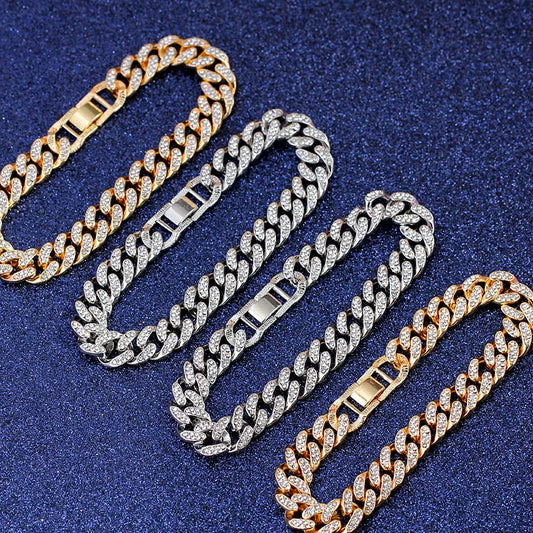 New Luxury 12mm Iced Out Cuban Link Bracelet For Women