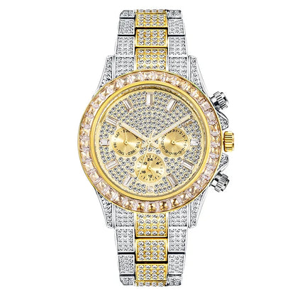Hip Hop Iced Out, Green Diamond Watch For Men