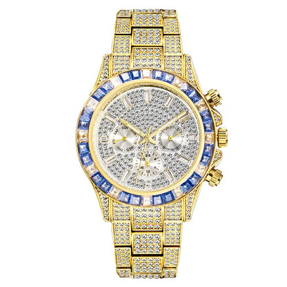 Hip Hop Iced Out, Green Diamond Watch For Men