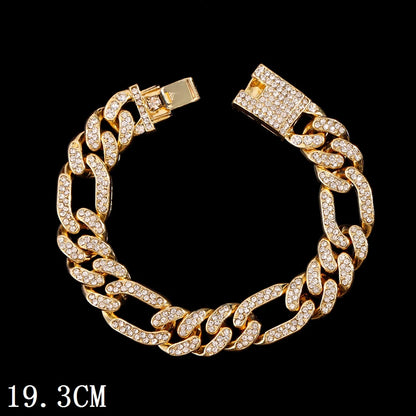 New Luxury 12mm Iced Out Cuban Link Bracelet For Women