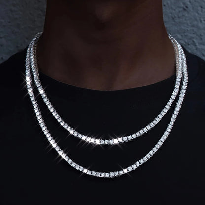 New Classical 4MM Tennis Chain Iced Out Necklace For Men