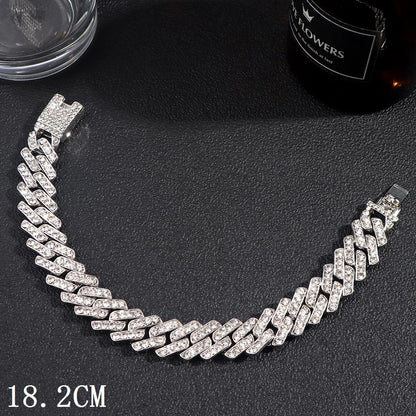 New Luxury 12mm Iced Out Cuban Link Bracelet For Women