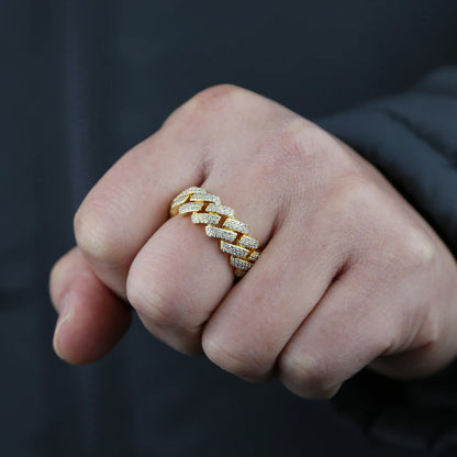 New Fashion Iced Out Bling 5A Micro Pave Ring For Men
