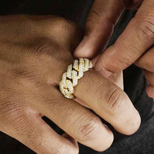 New Fashion Iced Out Bling 5A Micro Pave Ring For Men