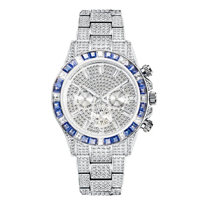 Hip Hop Iced Out, Green Diamond Watch For Men