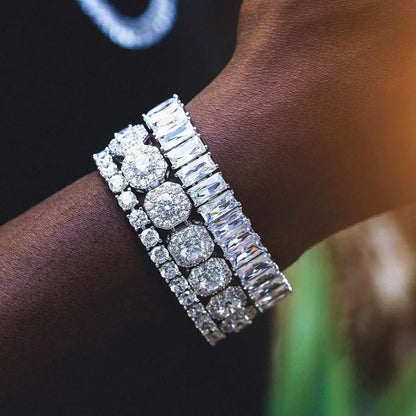 5A Cubic Zirconia Iced Out  jewelry Set For Men