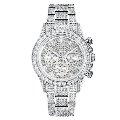 Hip Hop Iced Out, Green Diamond Watch For Men