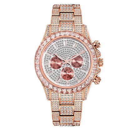 Hip Hop Iced Out, Green Diamond Watch For Men