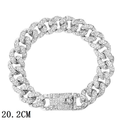 New Luxury 12mm Iced Out Cuban Link Bracelet For Women