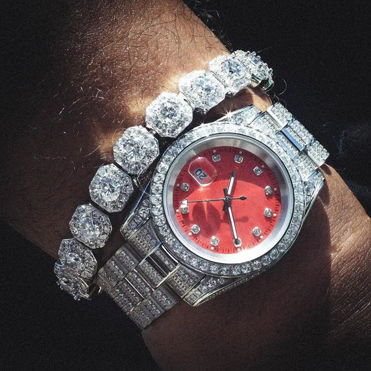 5A Cubic Zirconia Iced Out  jewelry Set For Men