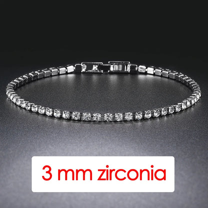 Hip Hop Iced Out 3/4/5mm Crystal Tennis Bracelet for Men