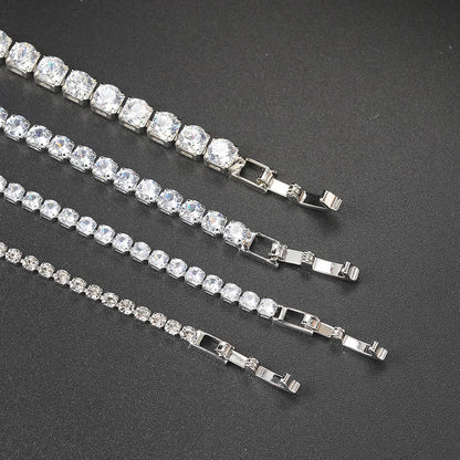 Hip Hop Iced Out 3/4/5mm Crystal Tennis Bracelet for Men