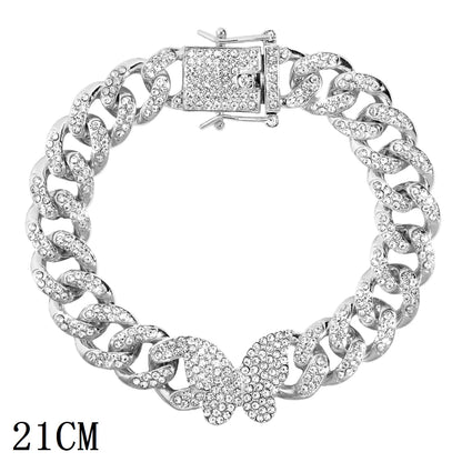 New Luxury 12mm Iced Out Cuban Link Bracelet For Women