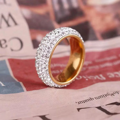 Luxury Iced Out Ring Titanium Steel Ring For Men