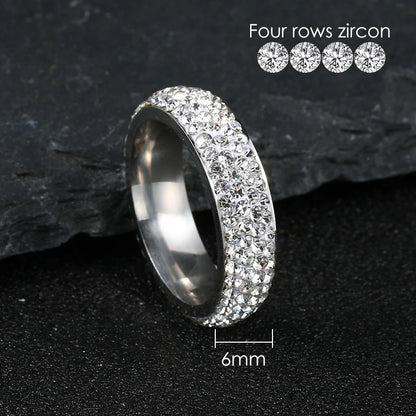Luxury Iced Out Ring Titanium Steel Ring For Men