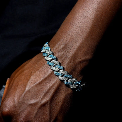 14mm Iced Out Rhombus Prong Cuban Link Chain For Men
