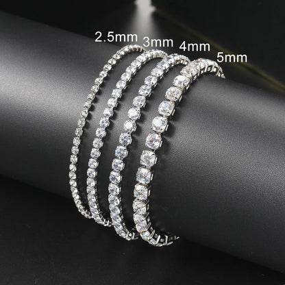 Hip Hop Iced Out 3/4/5mm Crystal Tennis Bracelet for Men