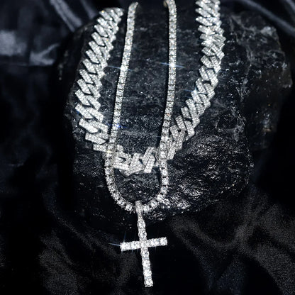 Men's Hip-hop Cross Pendant Necklace