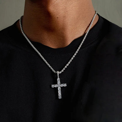 Iced Out Crystal Zircon Cross For Men