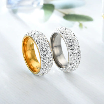 Luxury Iced Out Ring Titanium Steel Ring For Men