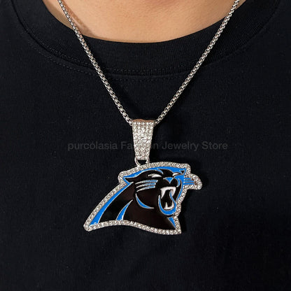 Hip Hop Iced Out Black leopard Necklace For Men