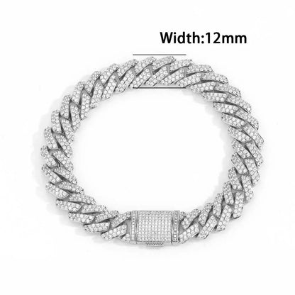 12mm Full Iced Out Diamond Bracelet For Men