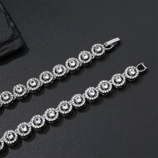 9MM Iced Out Crystal Round Tennis Necklace for Men