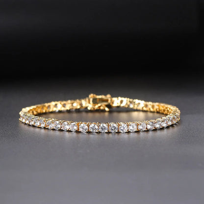 Iced Out 1 Row Crystal Tennis Bracelet For Men