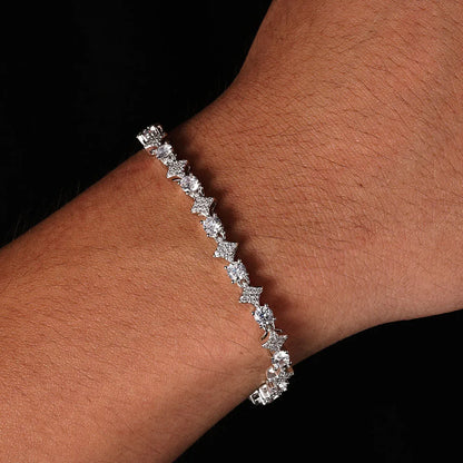 Iced Out Round Cut Star Tennis Chain For Men