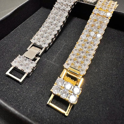 3 Rows Iced Out Tennis Bracelet For Men