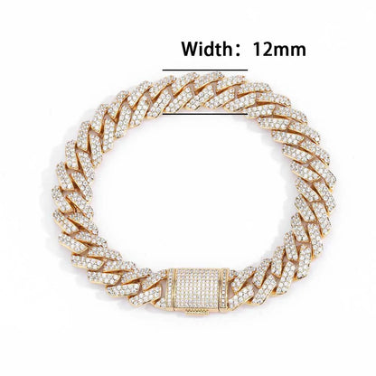12mm Full Iced Out Diamond Bracelet For Men