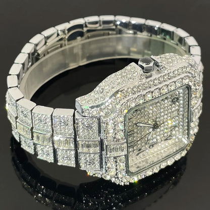 2025 Full Iced Diamond Luxury Quartz Watch For Men