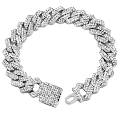 15mm Prong Cuban Link Bracelet For Men