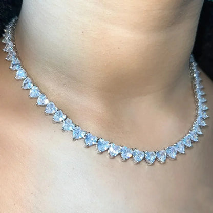 Fashion Bling Iced Out Heart Crystal Choker For Women