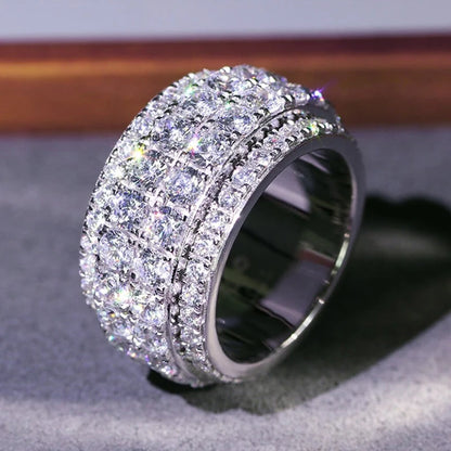 Full Bling Iced Out Cubic Zirconia Ring For Men