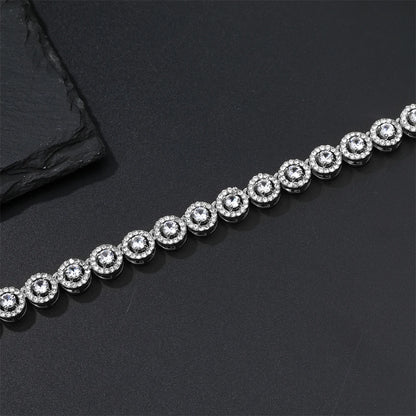 9MM Iced Out Crystal Round Tennis Necklace for Men