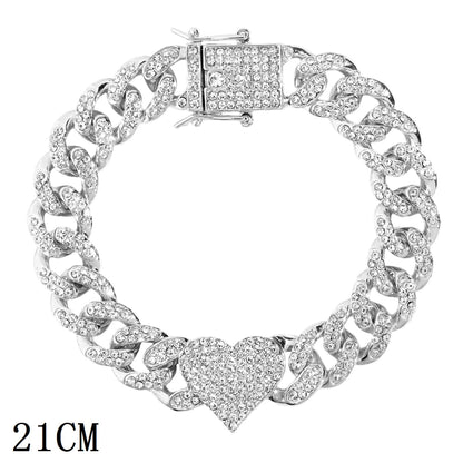 New Luxury 12mm Iced Out Cuban Link Bracelet For Women