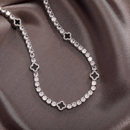 Iced Out Four Leaf Clover 4mm Tennis Necklace & Bracelet For Men