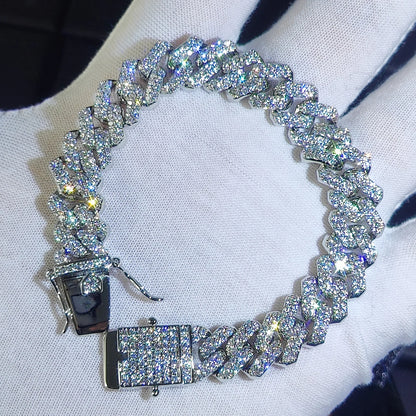 12mm Full Iced Out Diamond Bracelet For Men