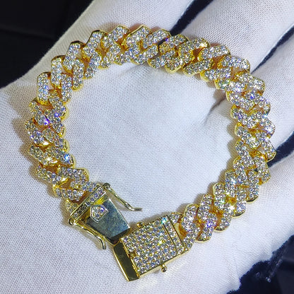12mm Full Iced Out Diamond Bracelet For Men