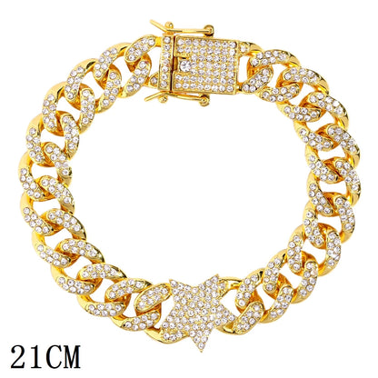 New Luxury 12mm Iced Out Cuban Link Bracelet For Women