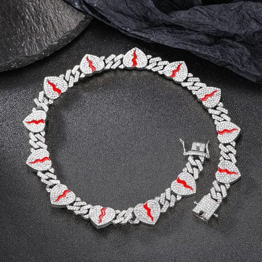 Hip Hop Broken Heart Bracelet, Chain