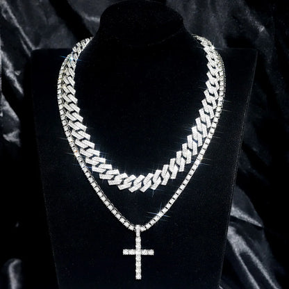 Men's Hip-hop Cross Pendant Necklace