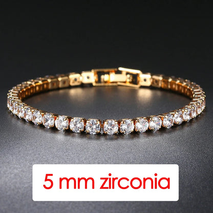 Hip Hop Iced Out 3/4/5mm Crystal Tennis Bracelet for Men