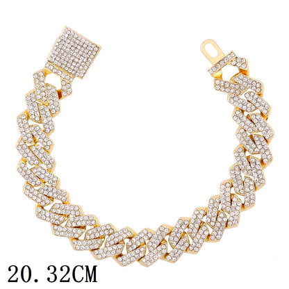 New Luxury 12mm Iced Out Cuban Link Bracelet For Women